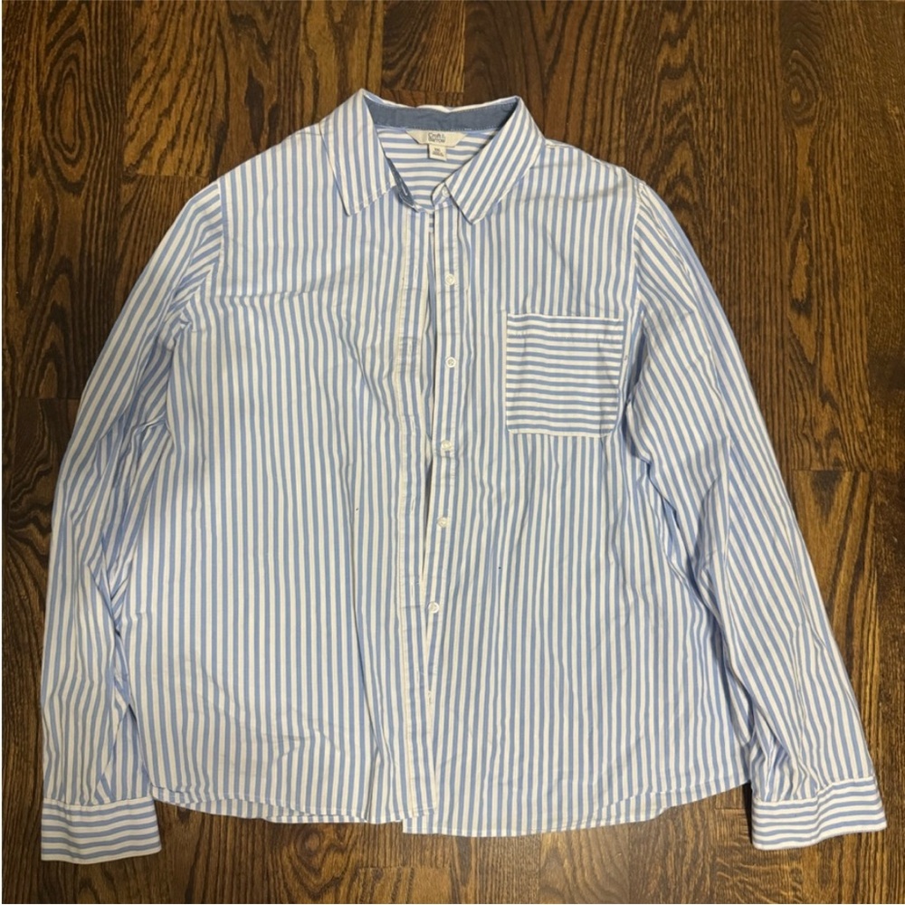 Croft & Barrow Light Blue Striped Button Down Shirt